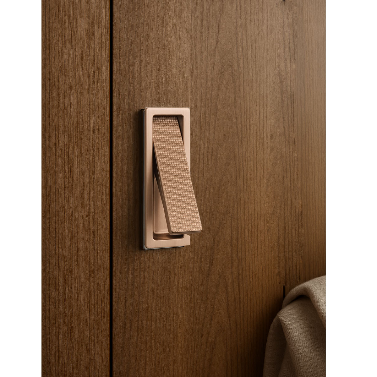 Puxador Piano de Embutir Pequeno Rose Escovado Zen 64554_0